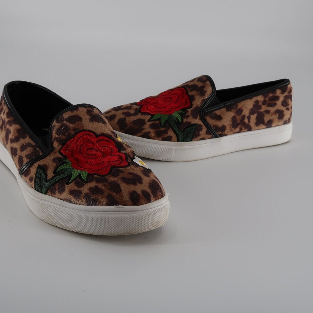 Stevie's Leopard Rose Applique Slip on Sneakers 5